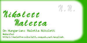 nikolett maletta business card